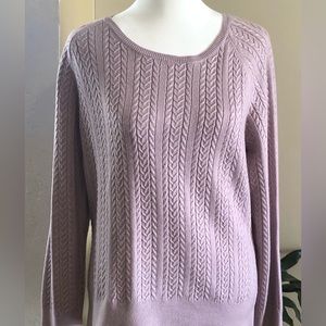 PetiteSophisticate Crew neck cable Lilac sweater